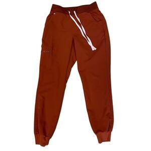 FIGS Zamora Women’s Small Jogger Scrub Pants Auburn Rust Orange Medical Nurse